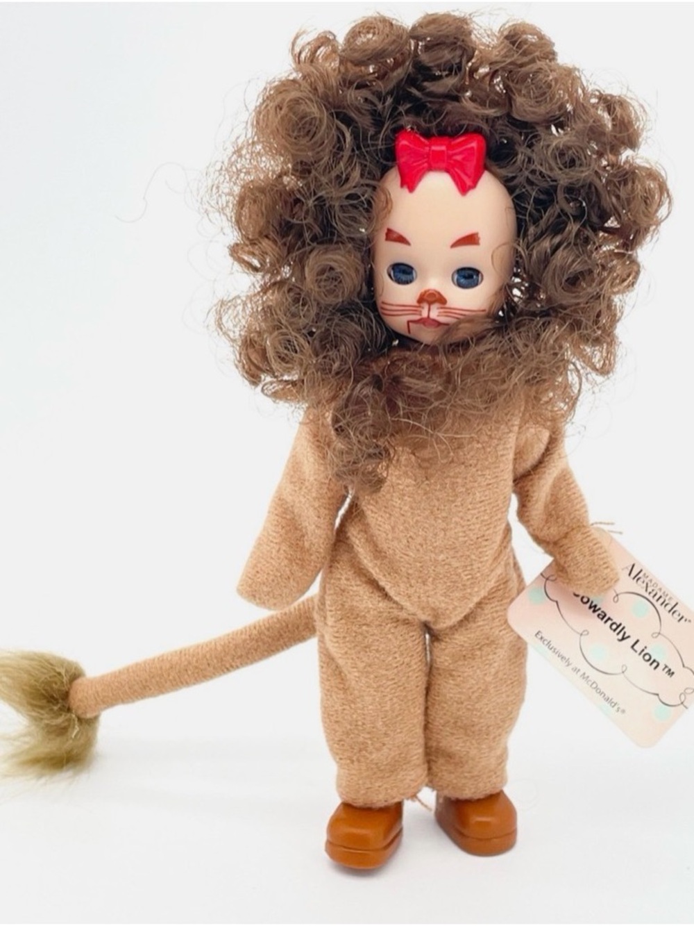NIP McDonald's Madame Alexander Cowardly Lion Doll Plush in Brown with Red Bow